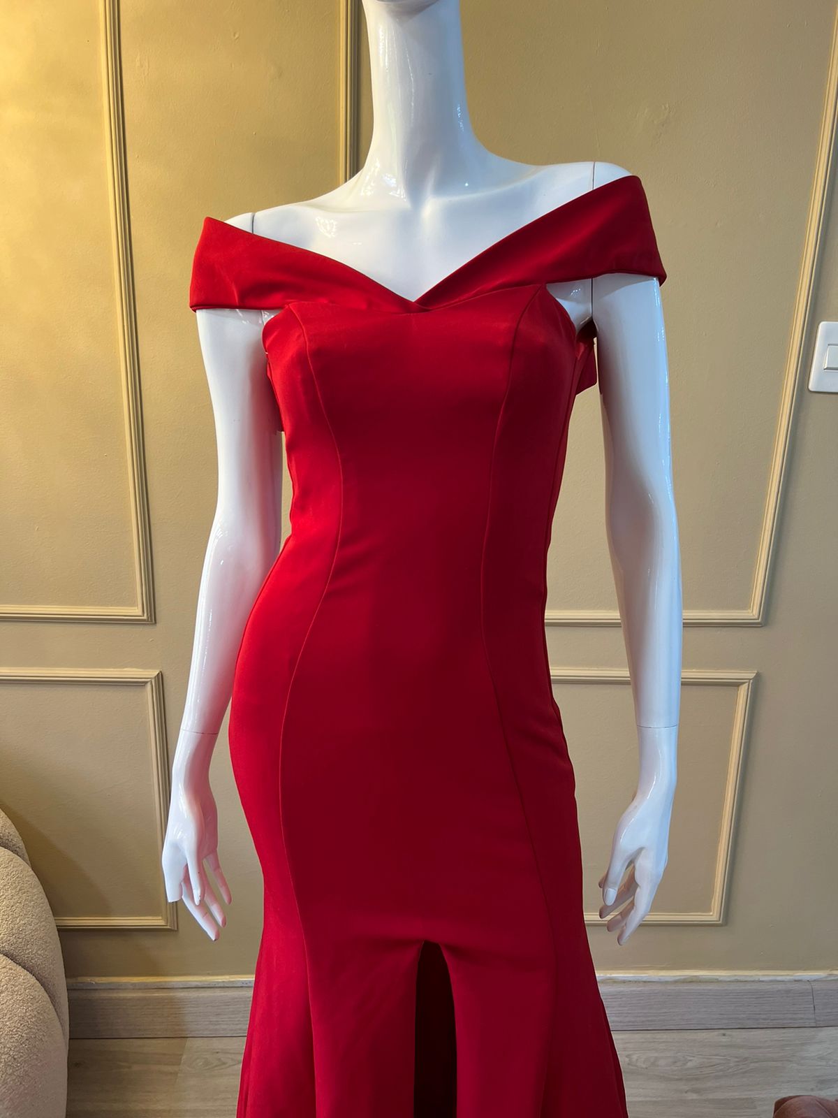 Nina Red Off Shoulder Dress 