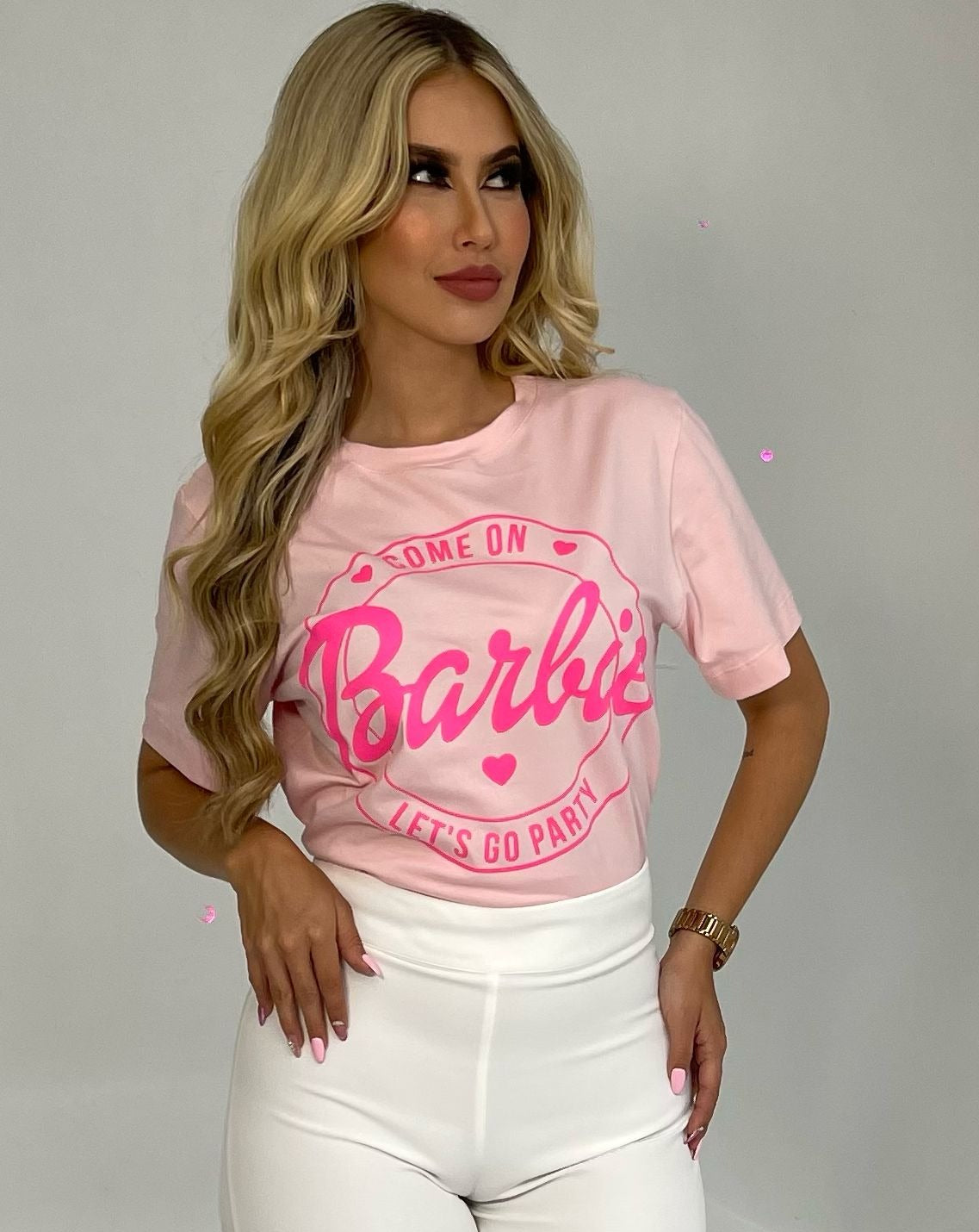 T-shirt mujer estampada Come On Barbie Pink
