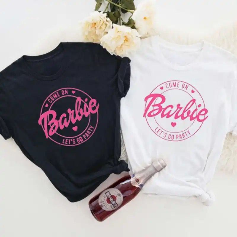 T-shirt mujer estampada Come On Barbie White