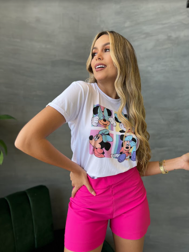 T-shirt BLANCA mujer estampado Minnie Collage