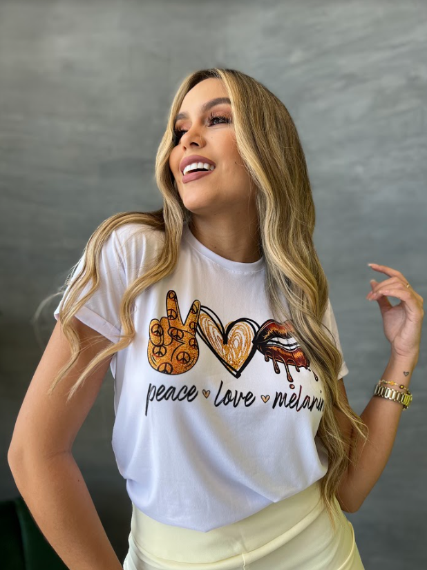 T-shirt mujer estampada PEACE & LOVE TERRA